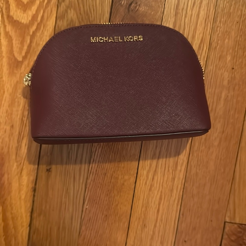 Michael Kors Burgundy Leather Pouch